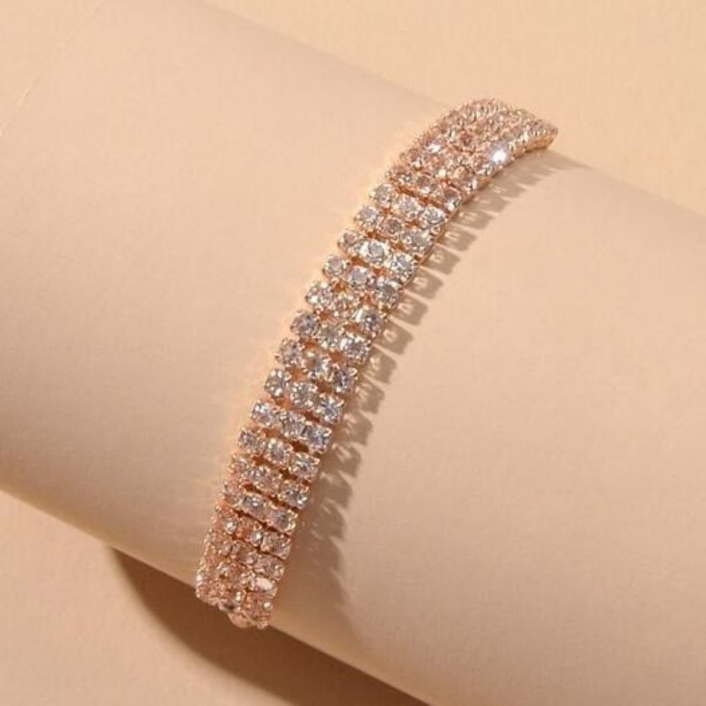 Rhinestone Decor Adjustable Bracelet